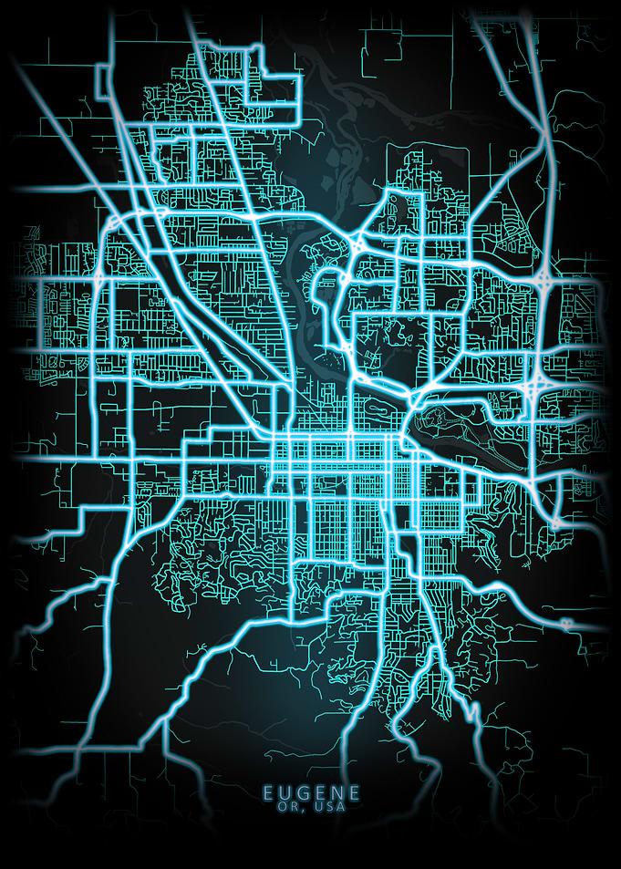 Eugene OR USA City Map
