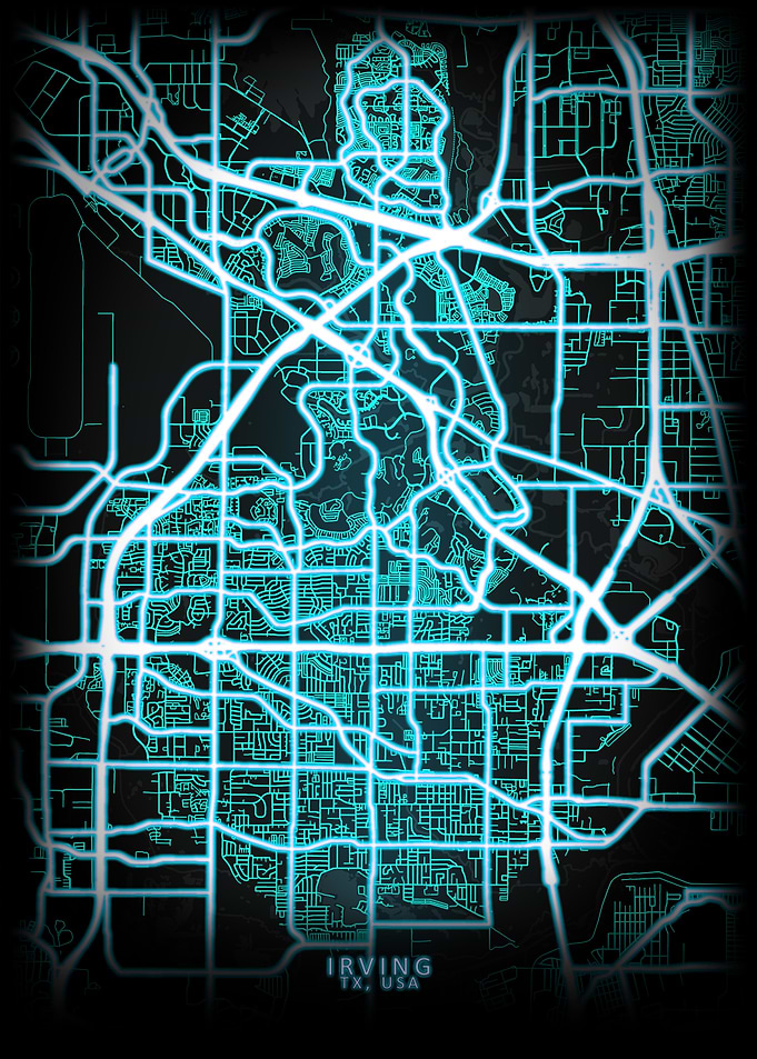 Irving TX USA City Map