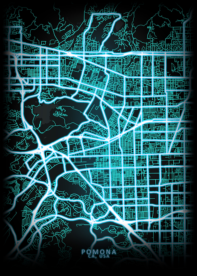 Pomona CA USA City Map