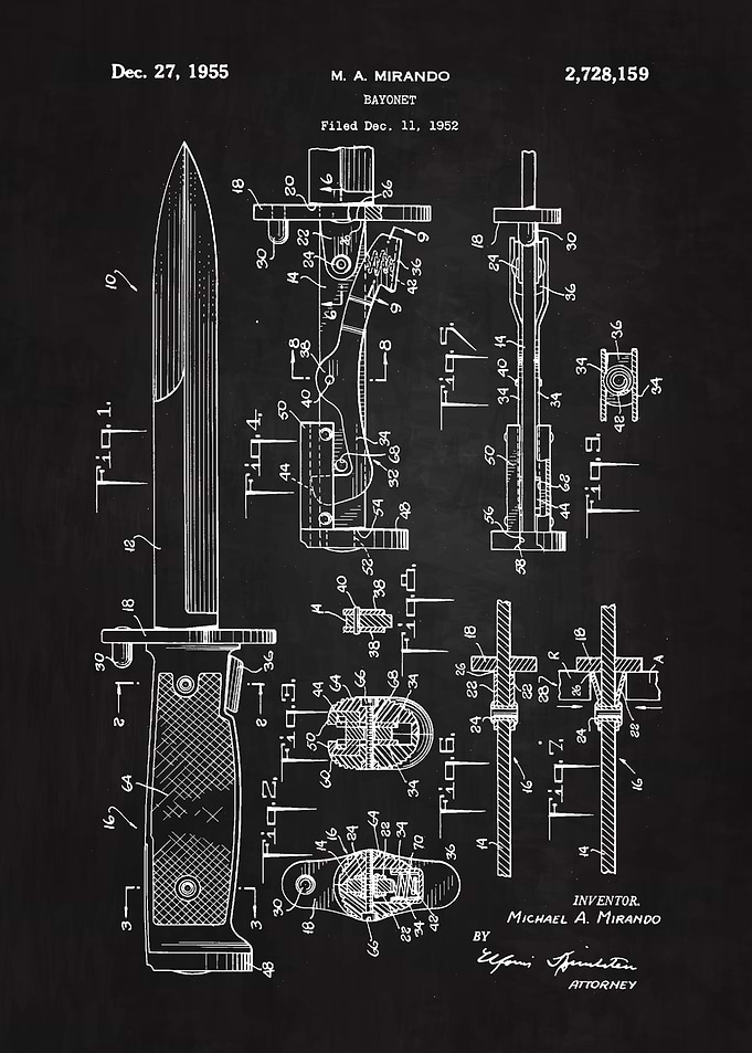1955 Bayonet Patent Art