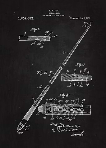 1918 Billiard Cue Patent