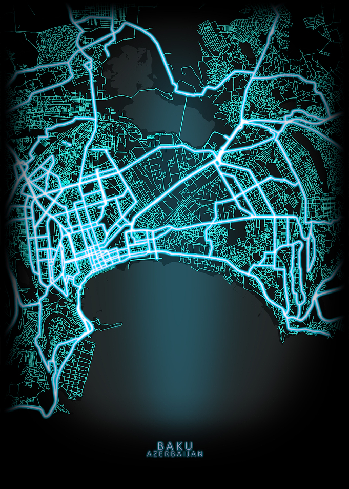 Baku Azerbaijan City Map