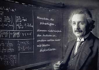 Einstein at school board