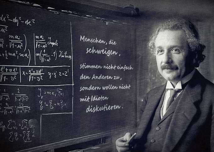 Einstein at school board