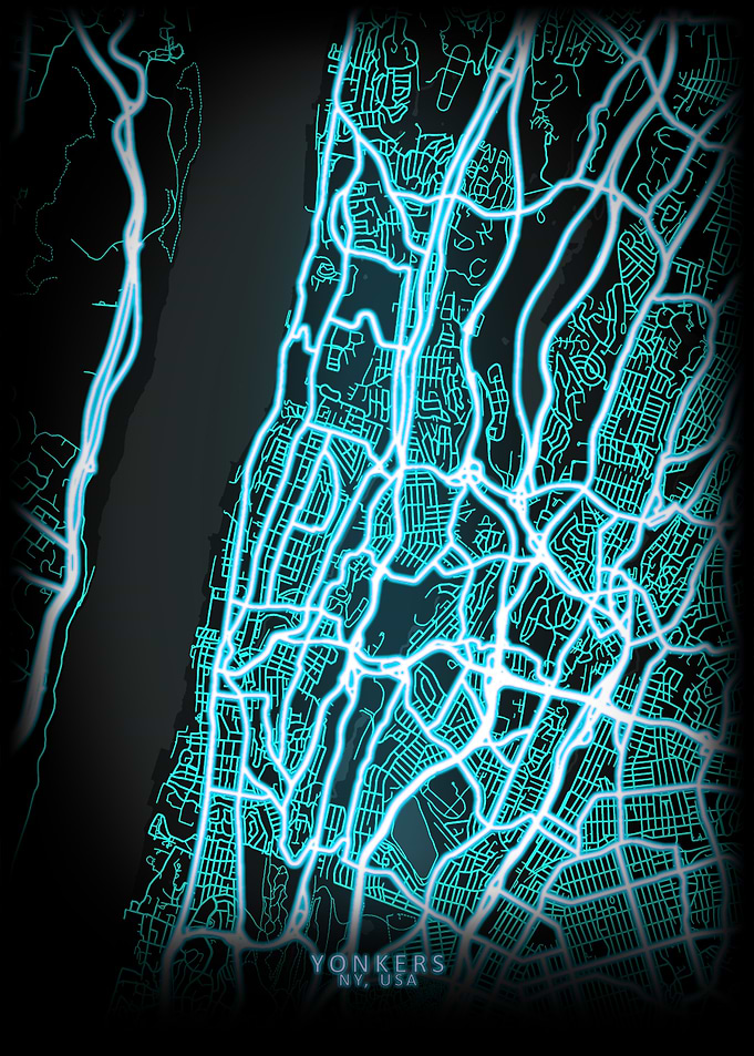 Yonkers NY USA City Map