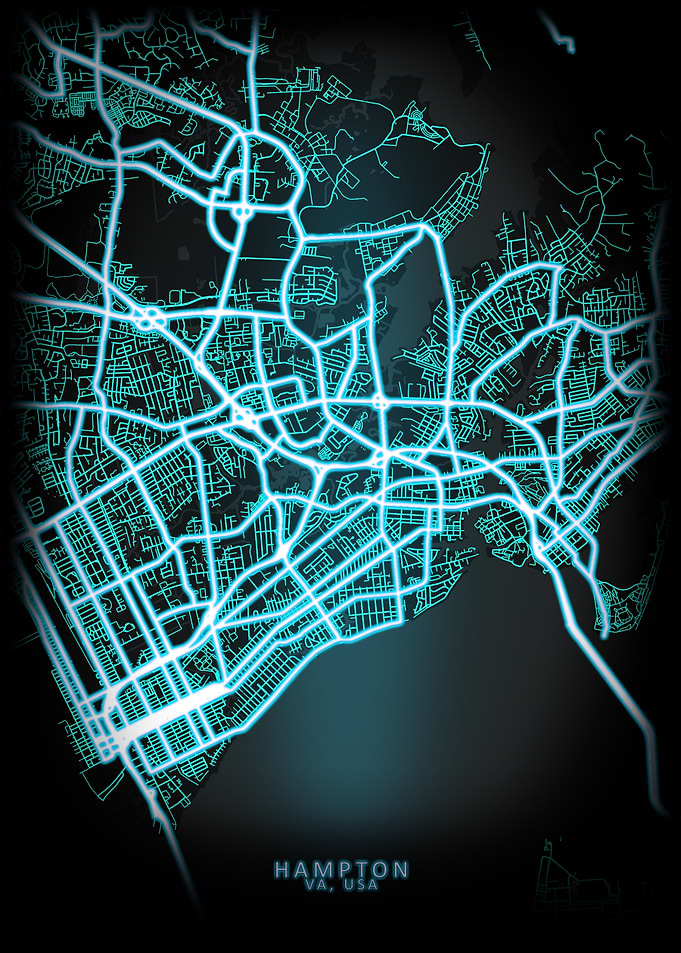 Hampton VA USA City Map