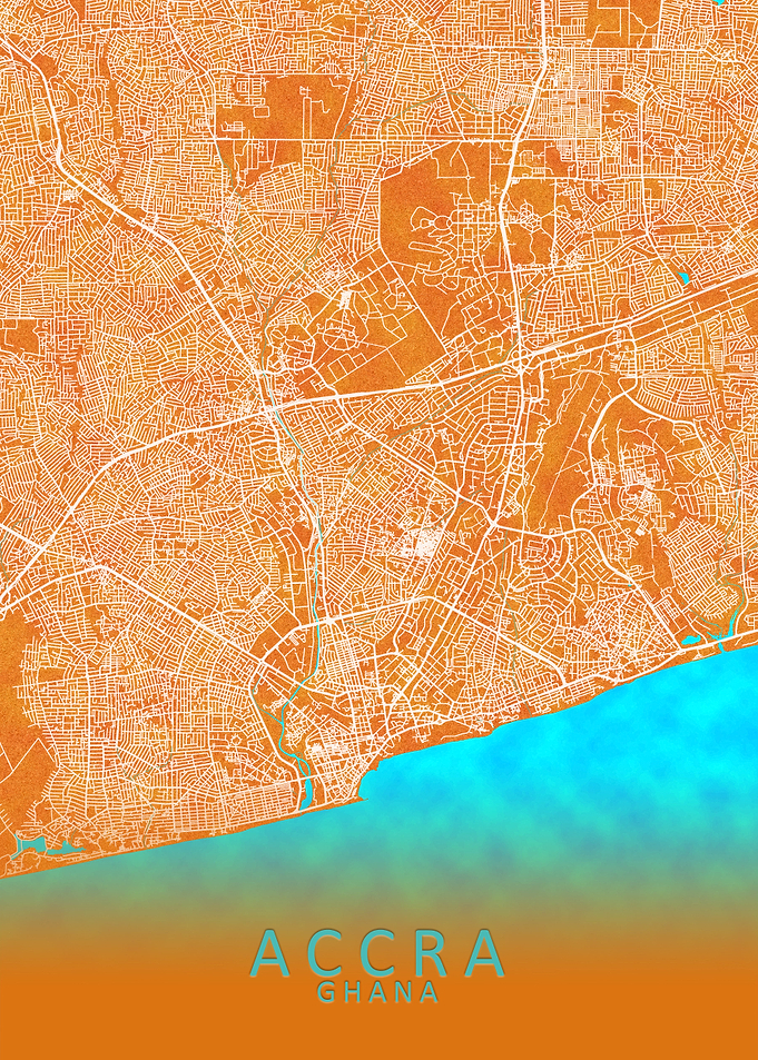 Accra Ghana City Map