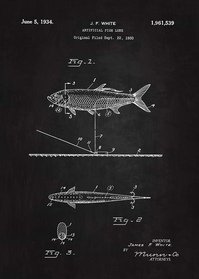 1934 Fish Lure Patent Art