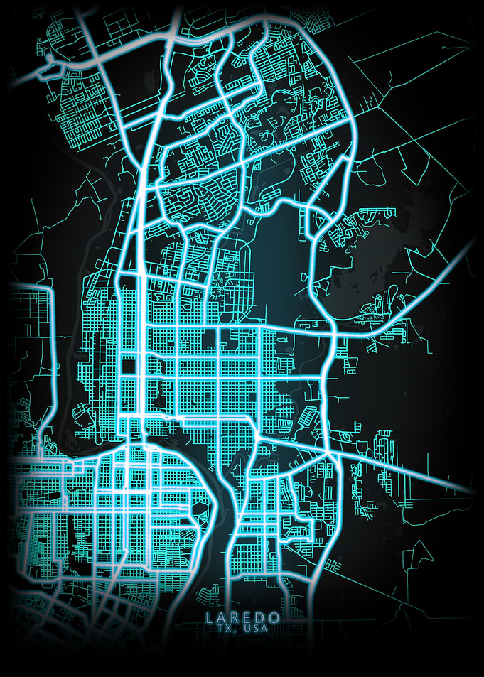 Laredo TX USA City Map