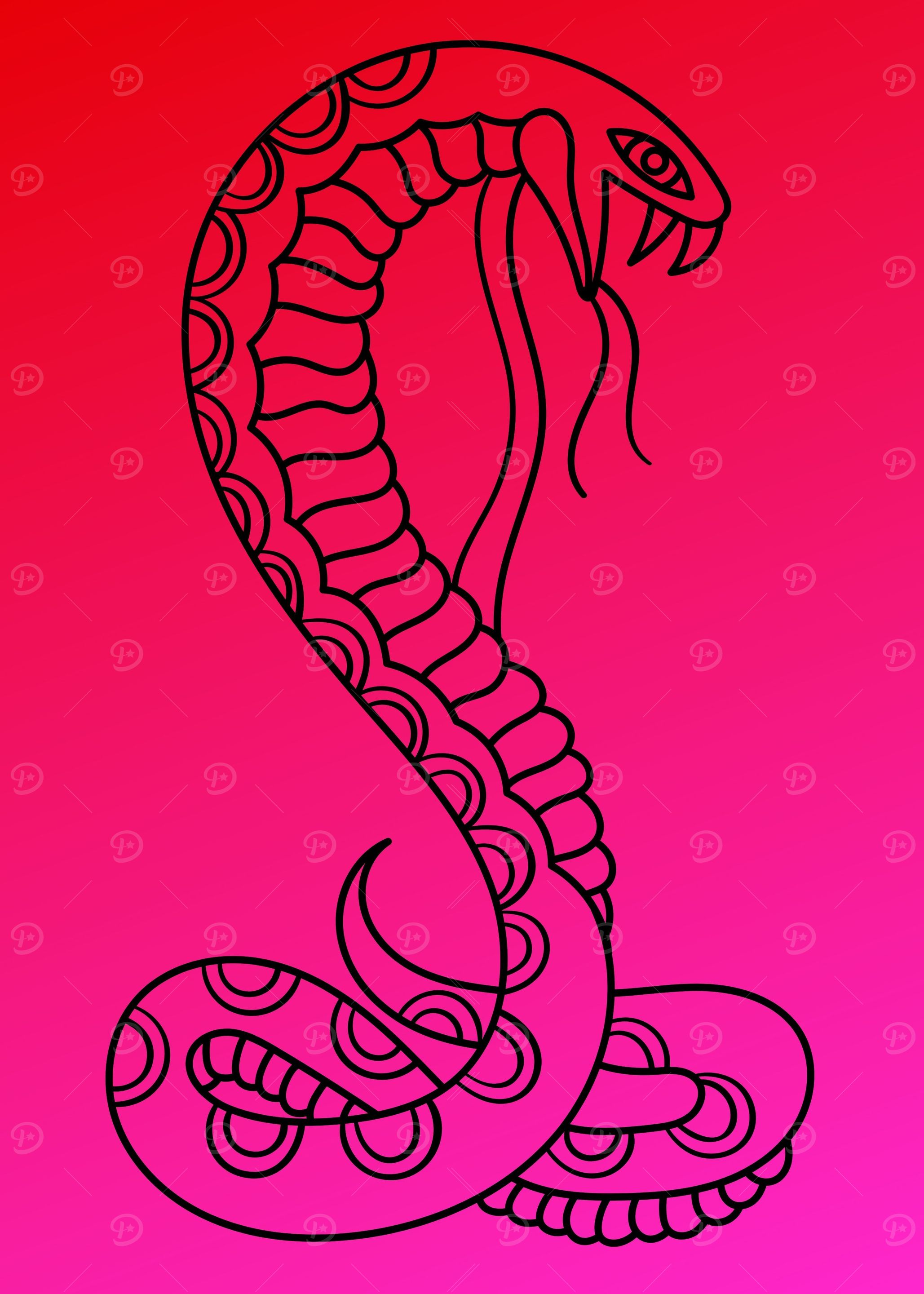 vintage snake art