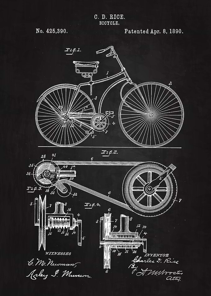 1890 Bicycle Patent Art