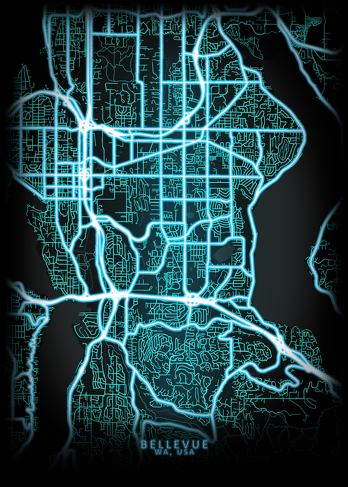 Bellevue WA USA City Map