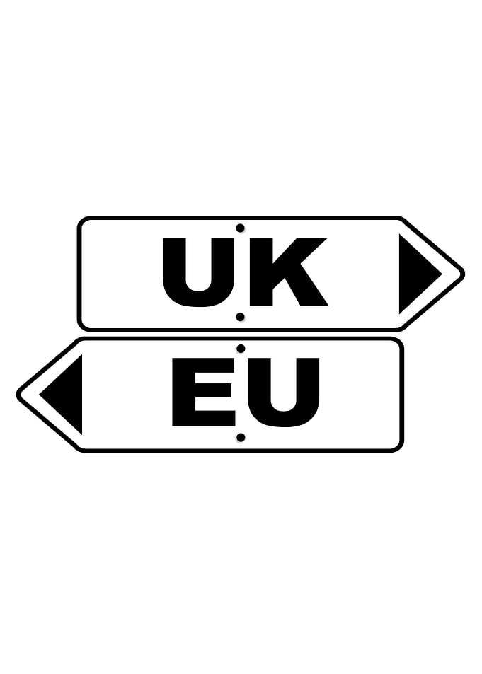 EU And UK Arrow Sign