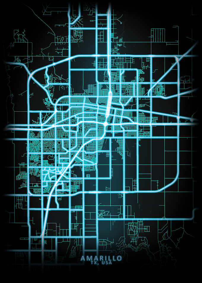 Amarillo TX USA City Map