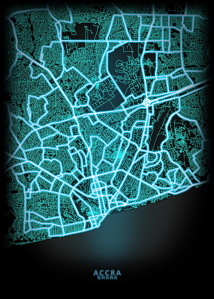 Accra Ghana City Map