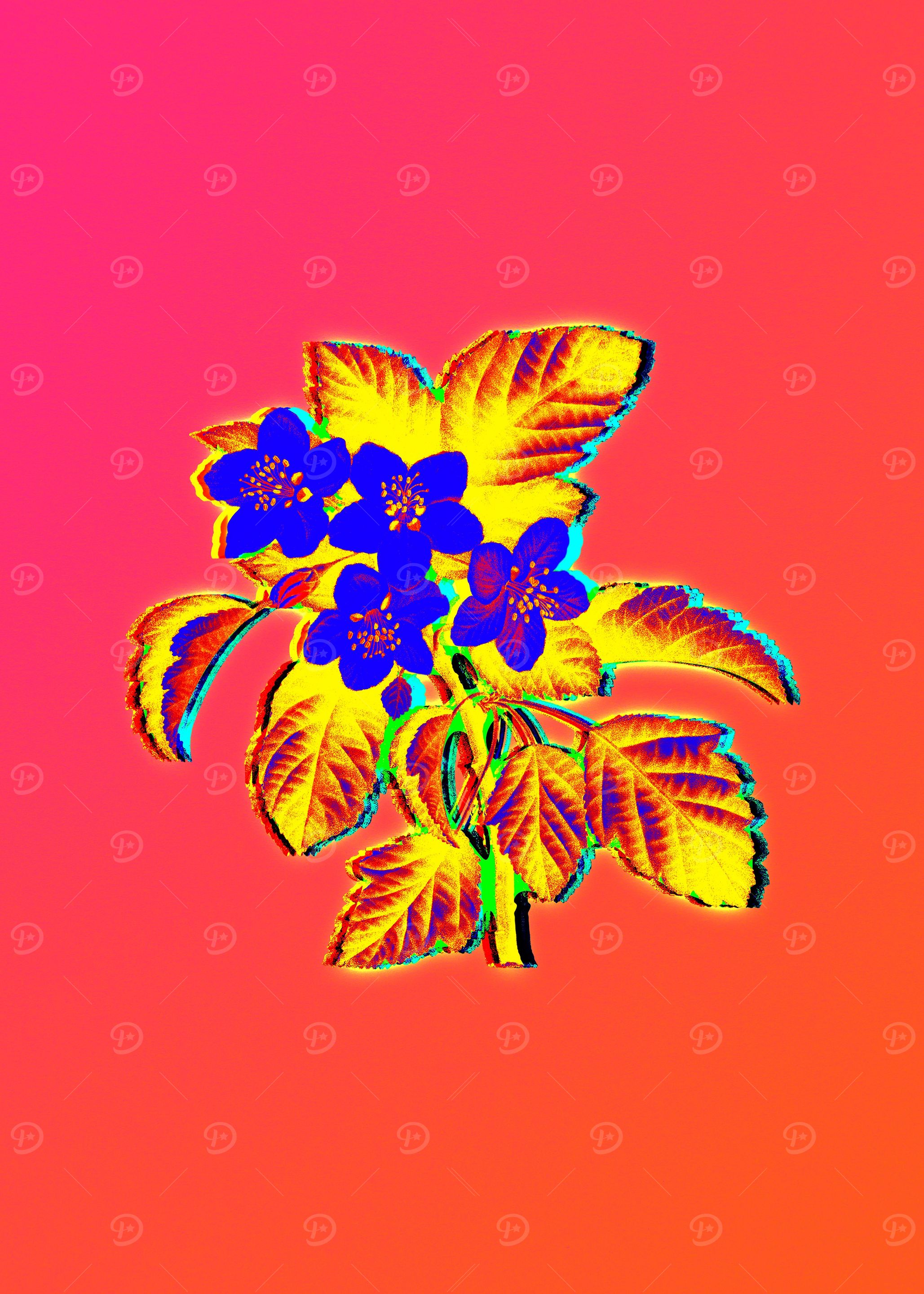 Neon Flower Illustration