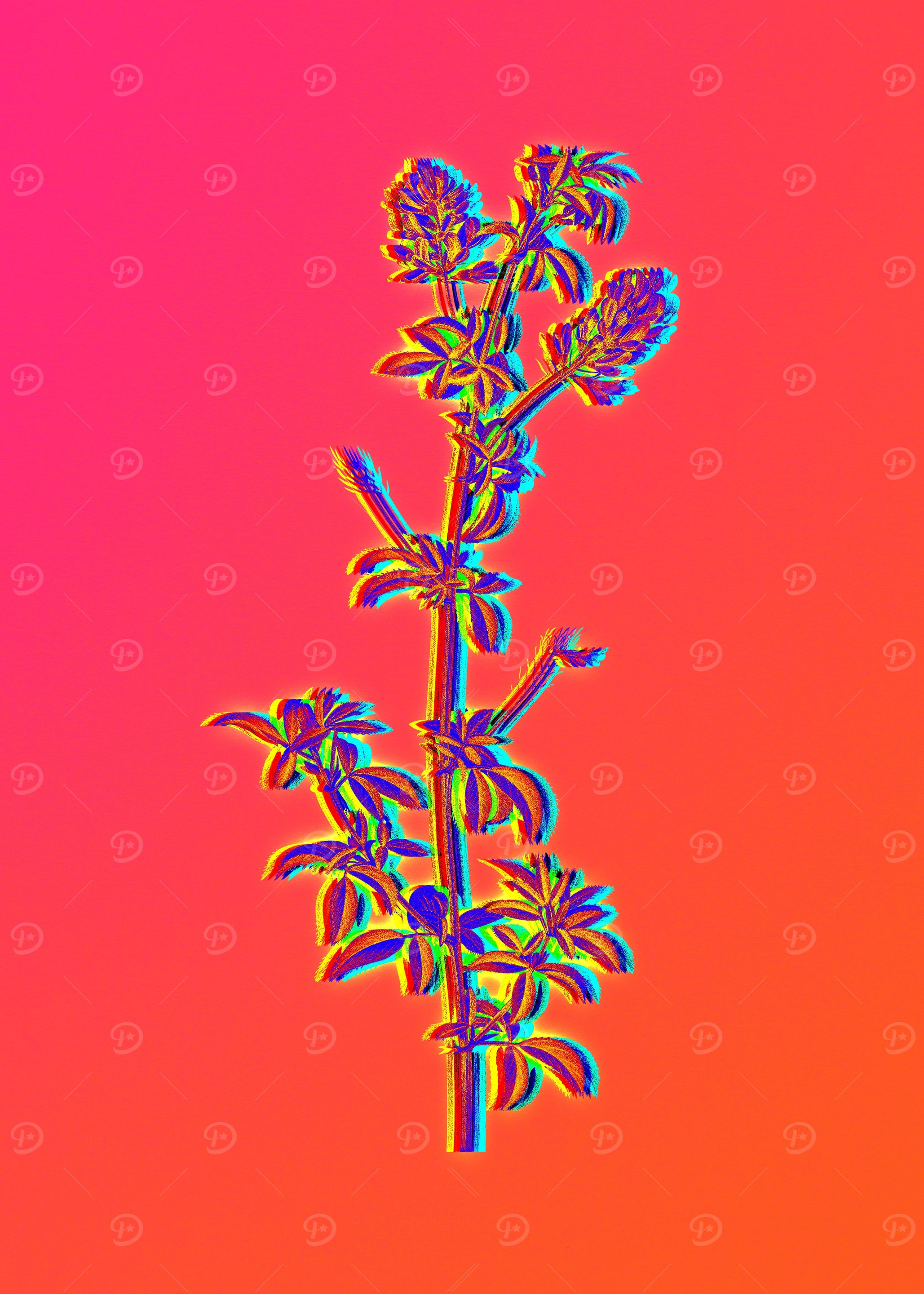 Neon Flower Illustration
