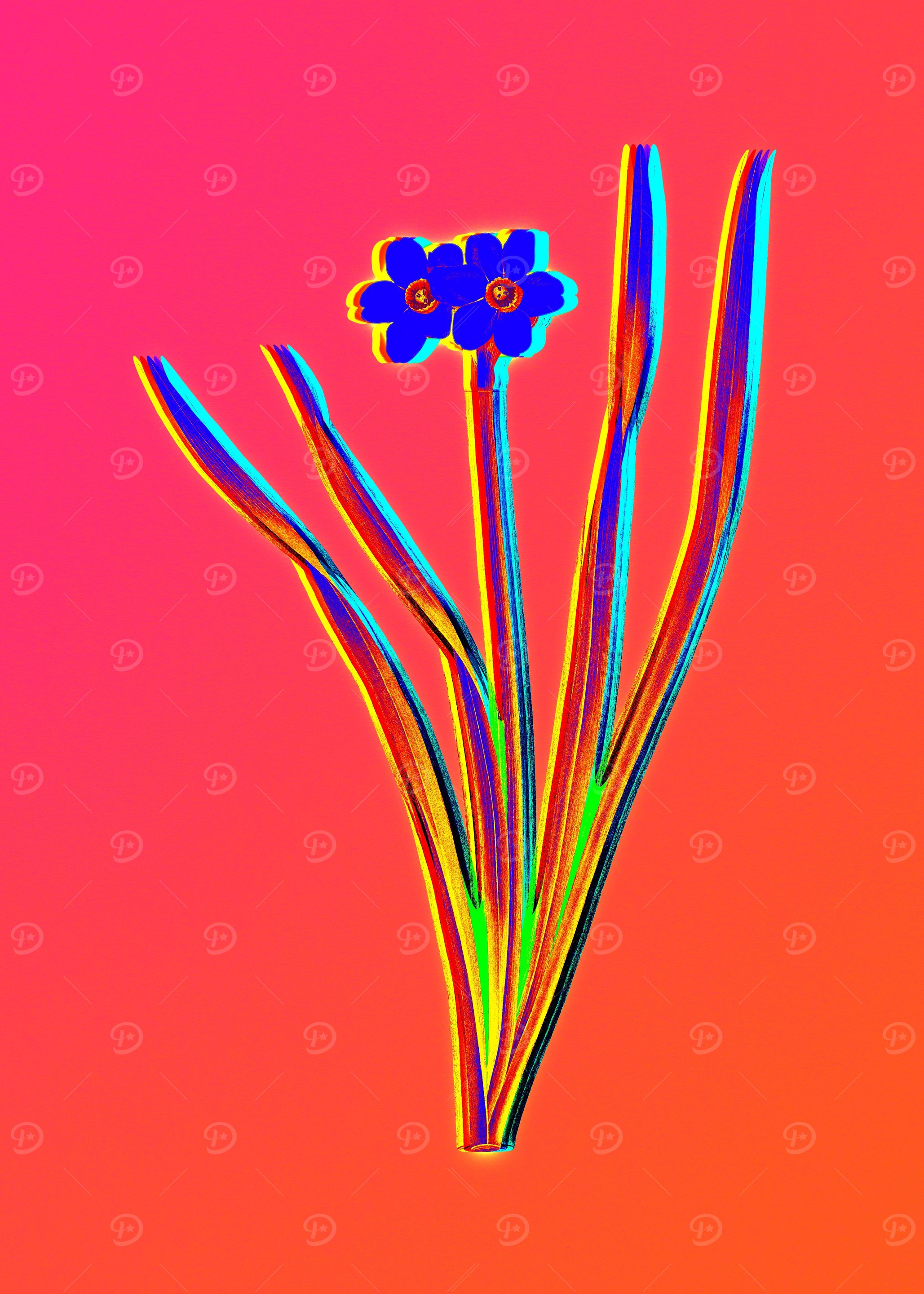 Neon Flower Painting