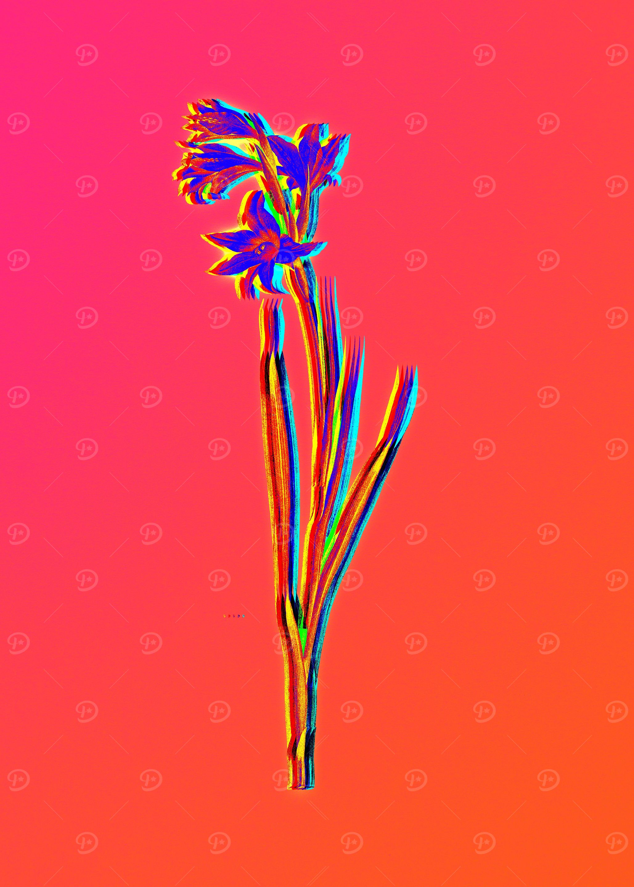 Neon Flower Illustration