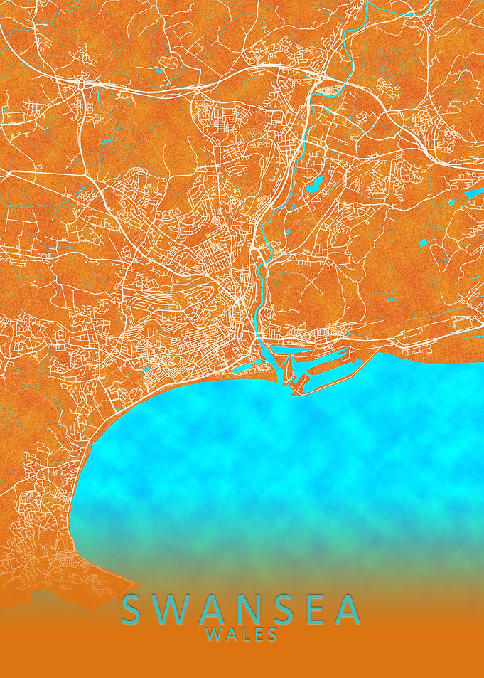 Swansea Wales City Map