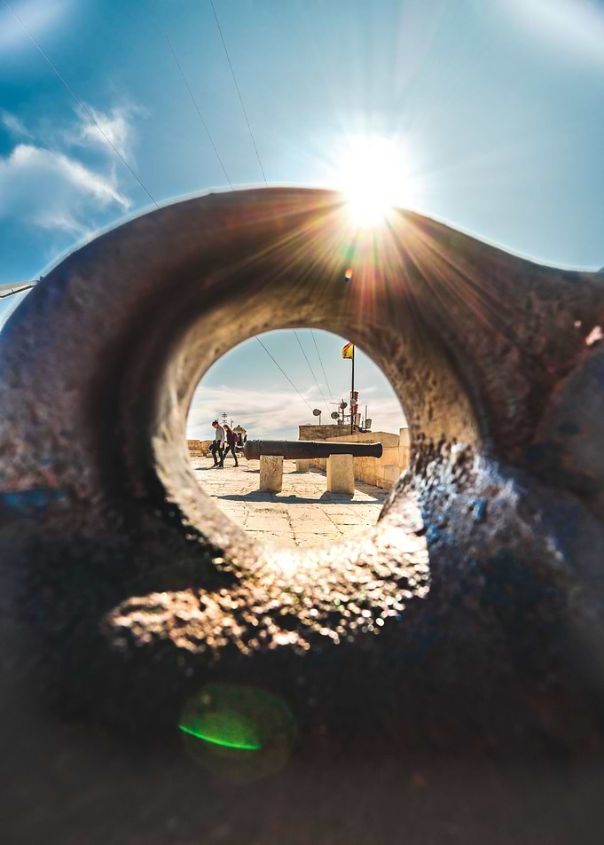 Through a cannon