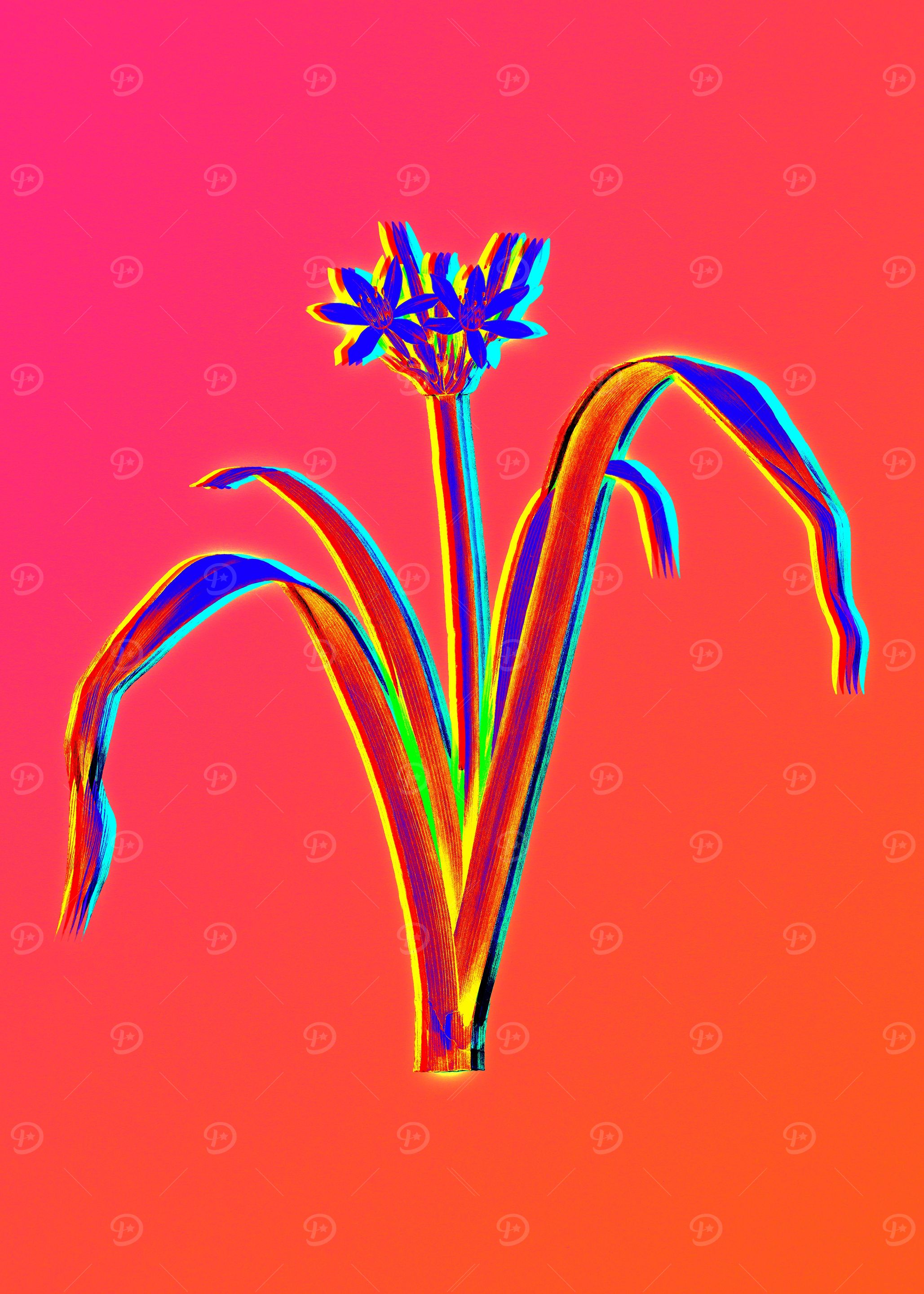 Neon Flower Illustration