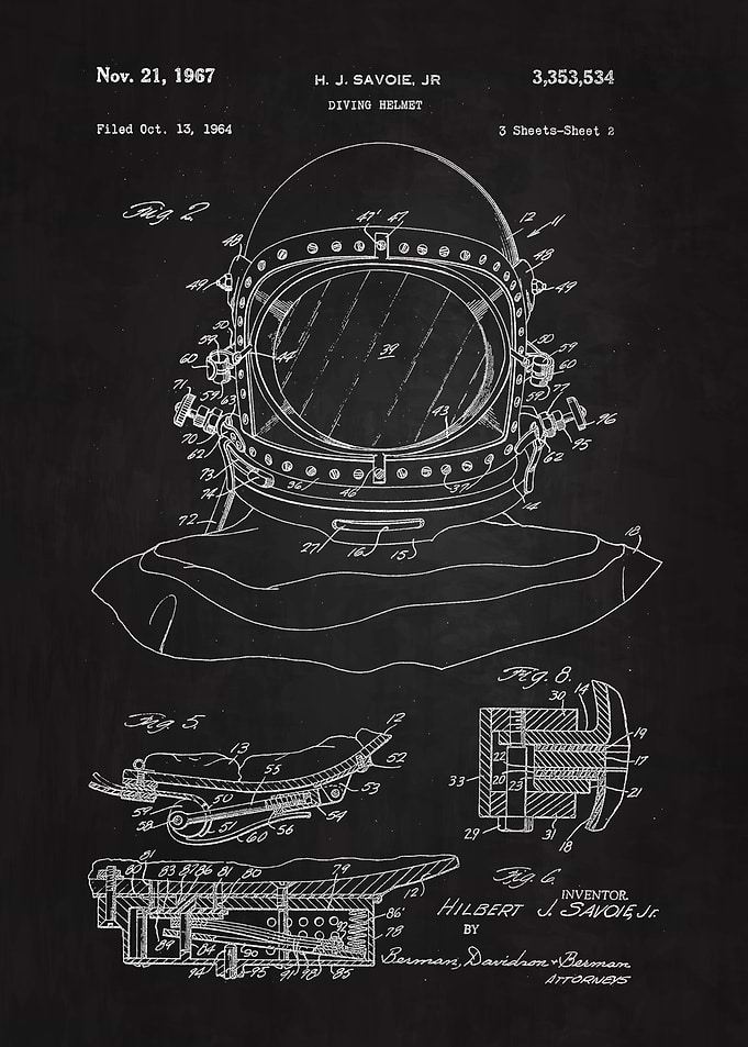 1967 Diving Helmet Patent