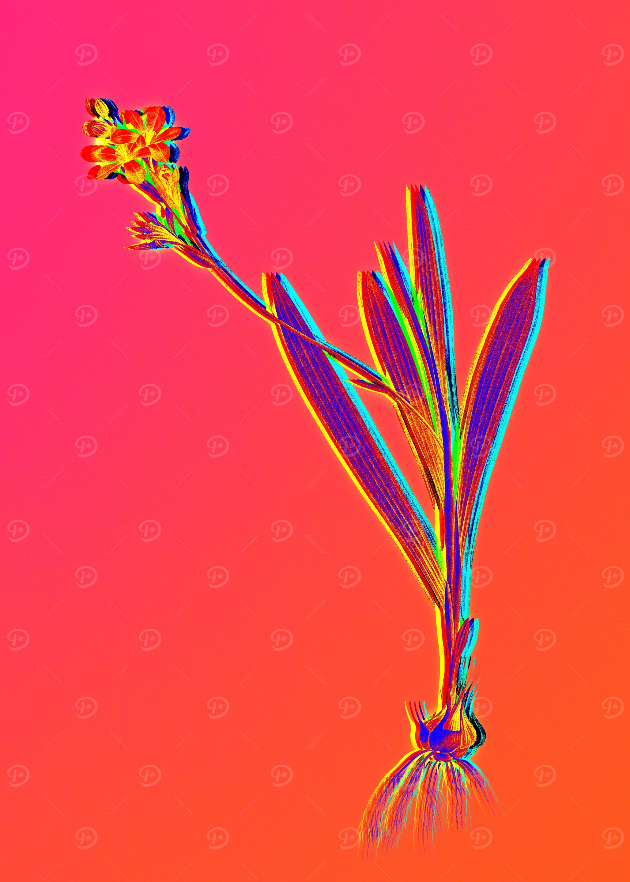 Neon Flower Illustration
