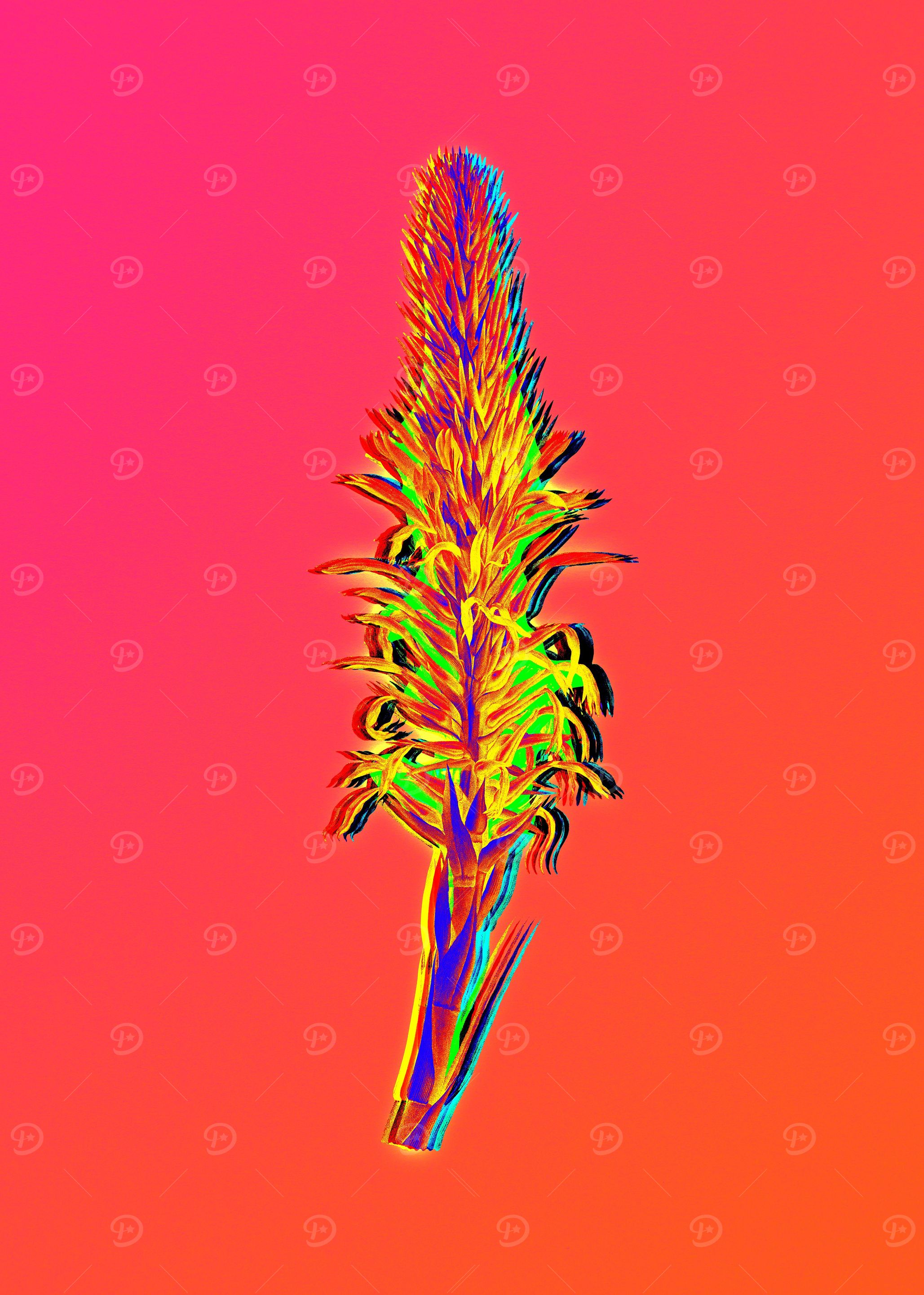 Neon Flower Painting