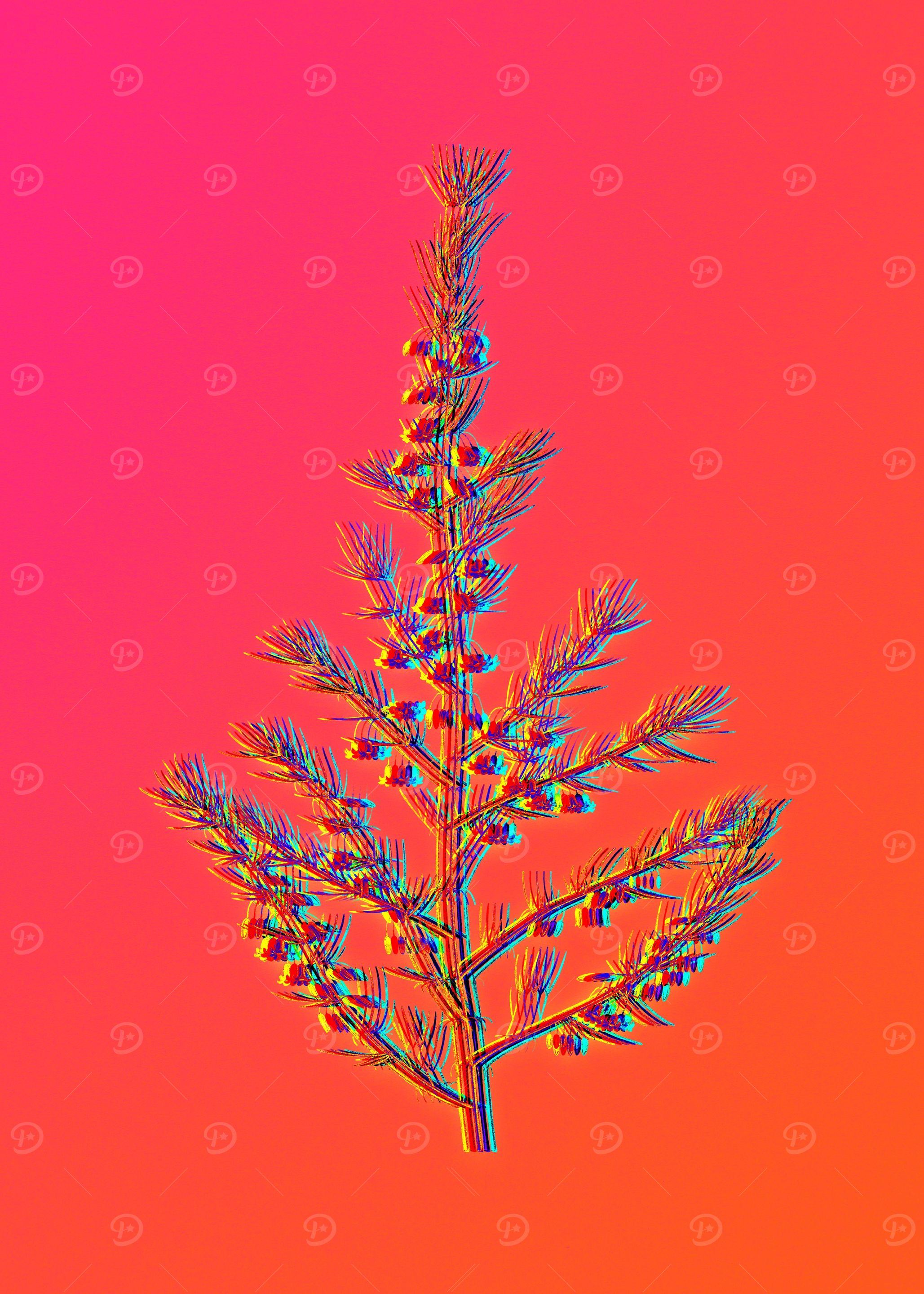 Neon Flower Artwork
