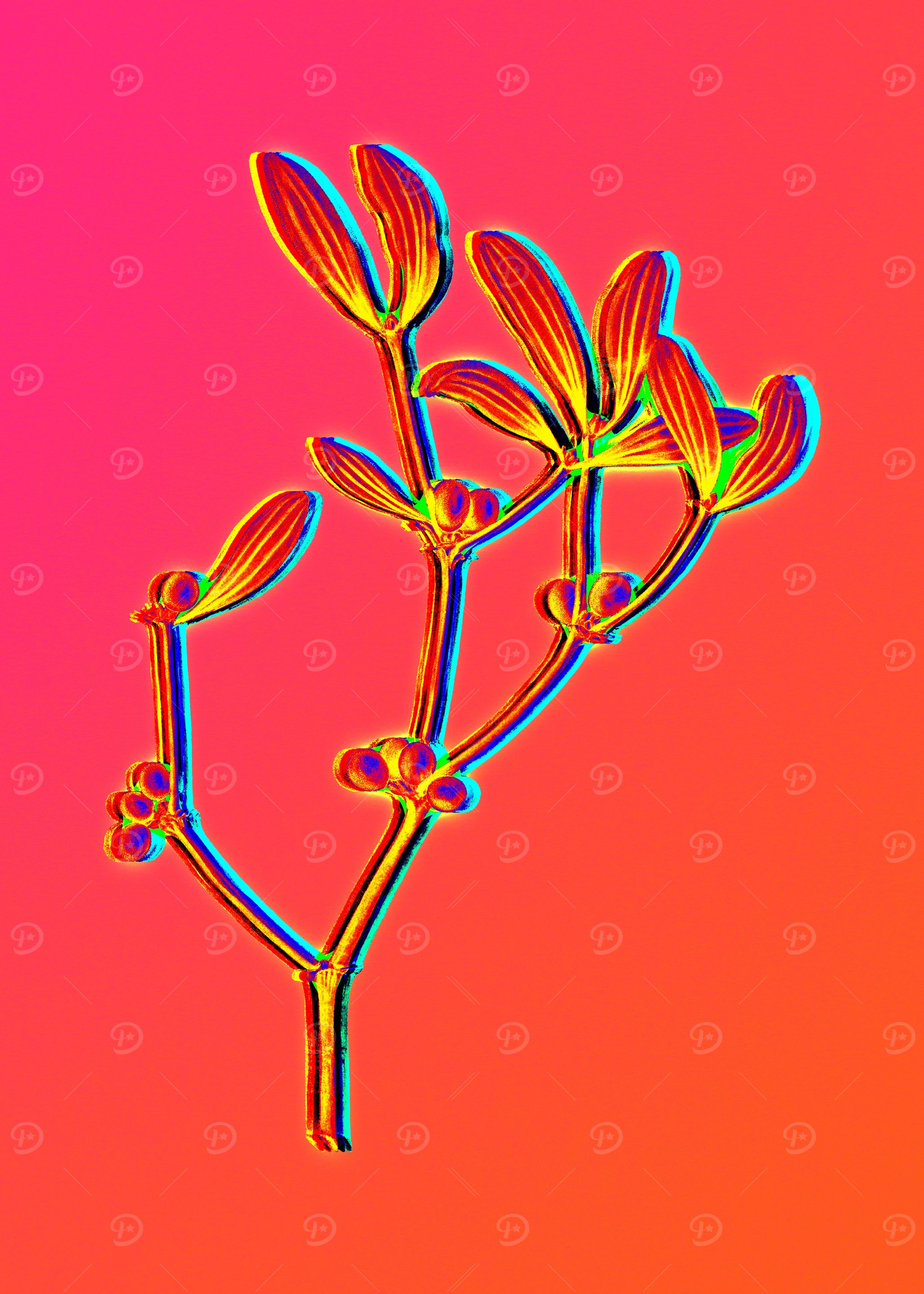 Neon Flower Illustration