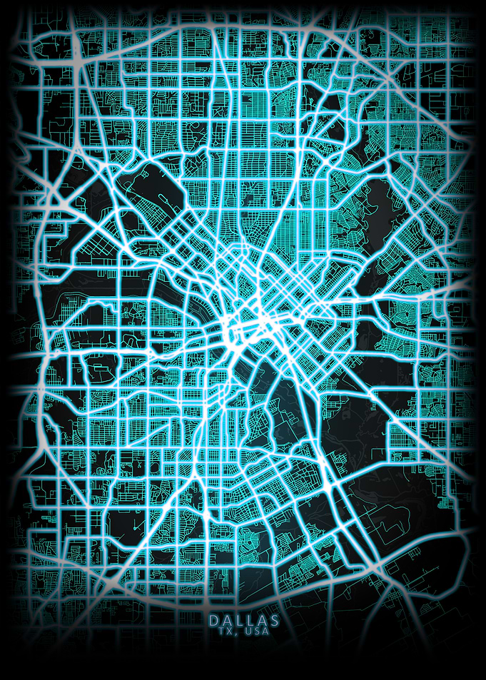 Dallas TX USA City Map