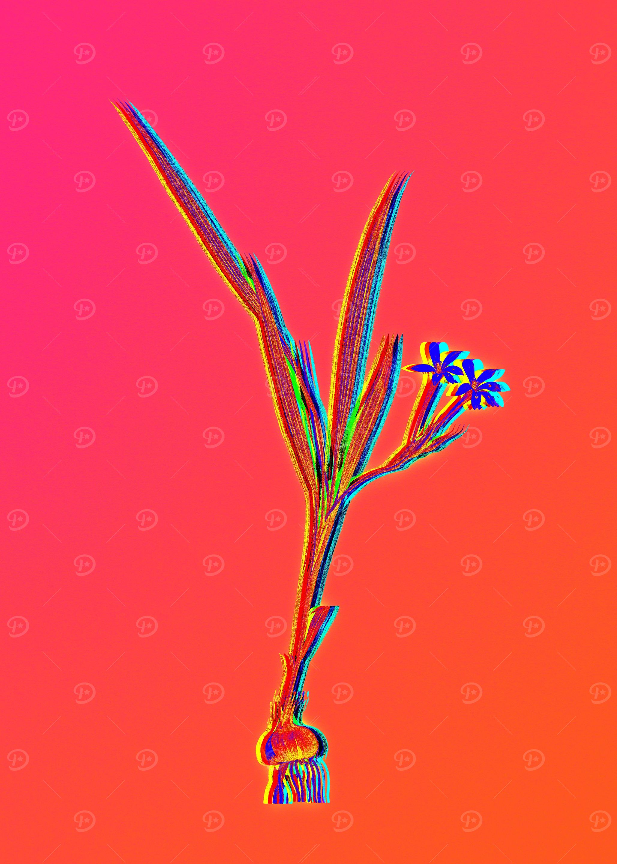 Neon Flower Illustration