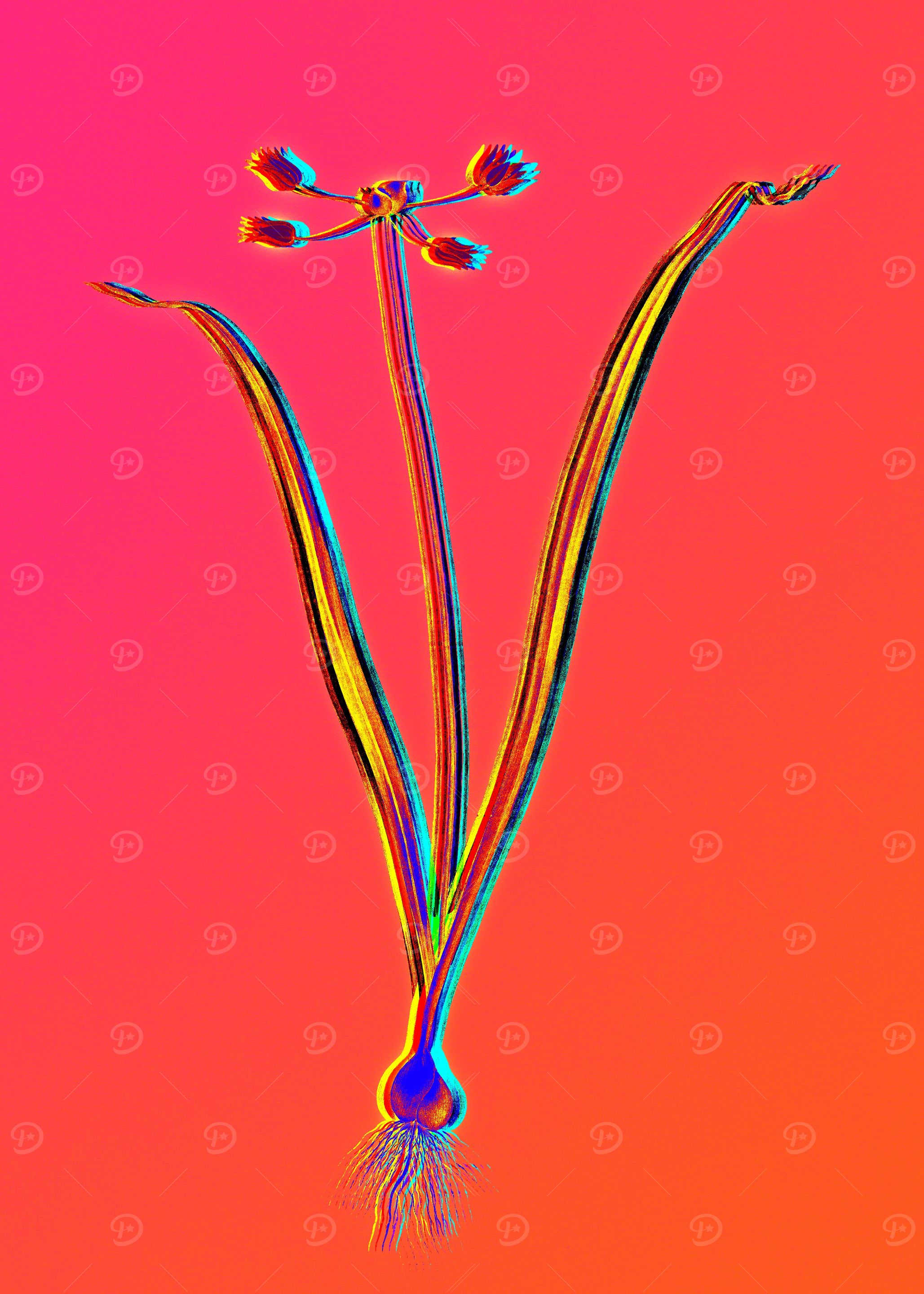 Neon Flower Illustration