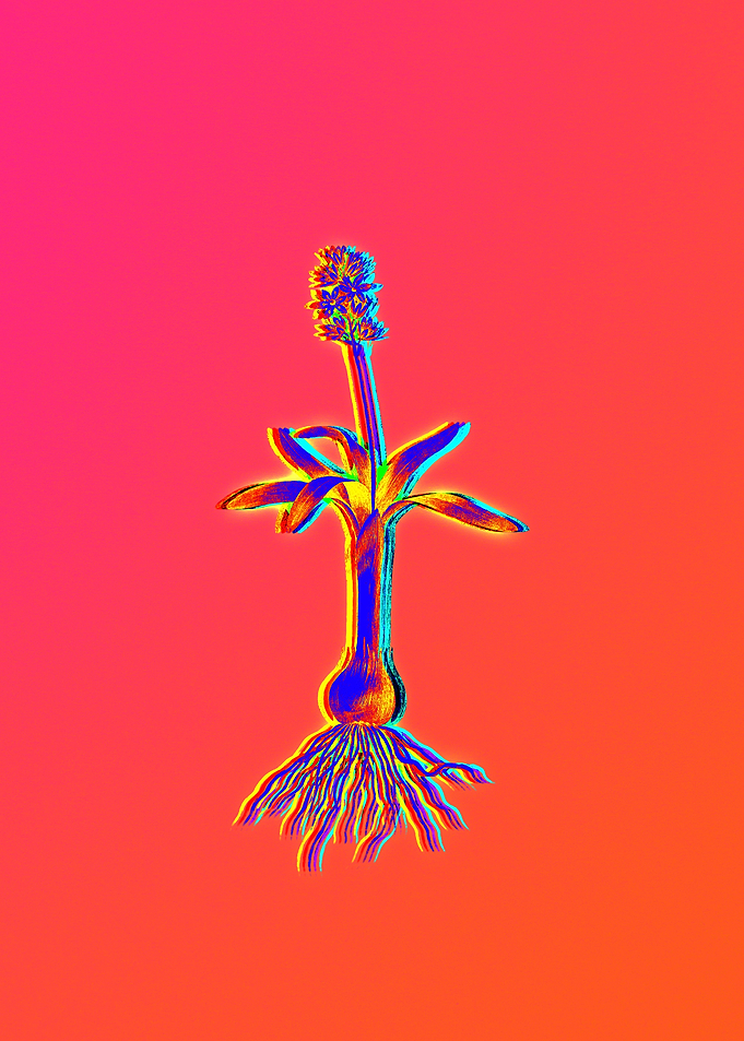 Neon Botanical Painting