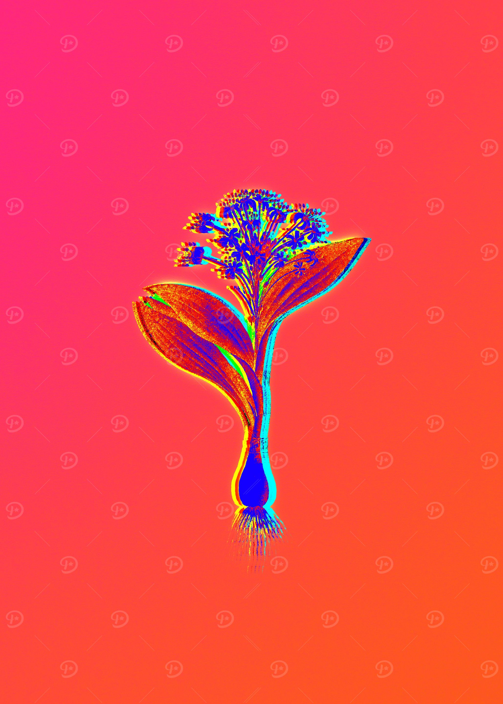Neon Flower Painting