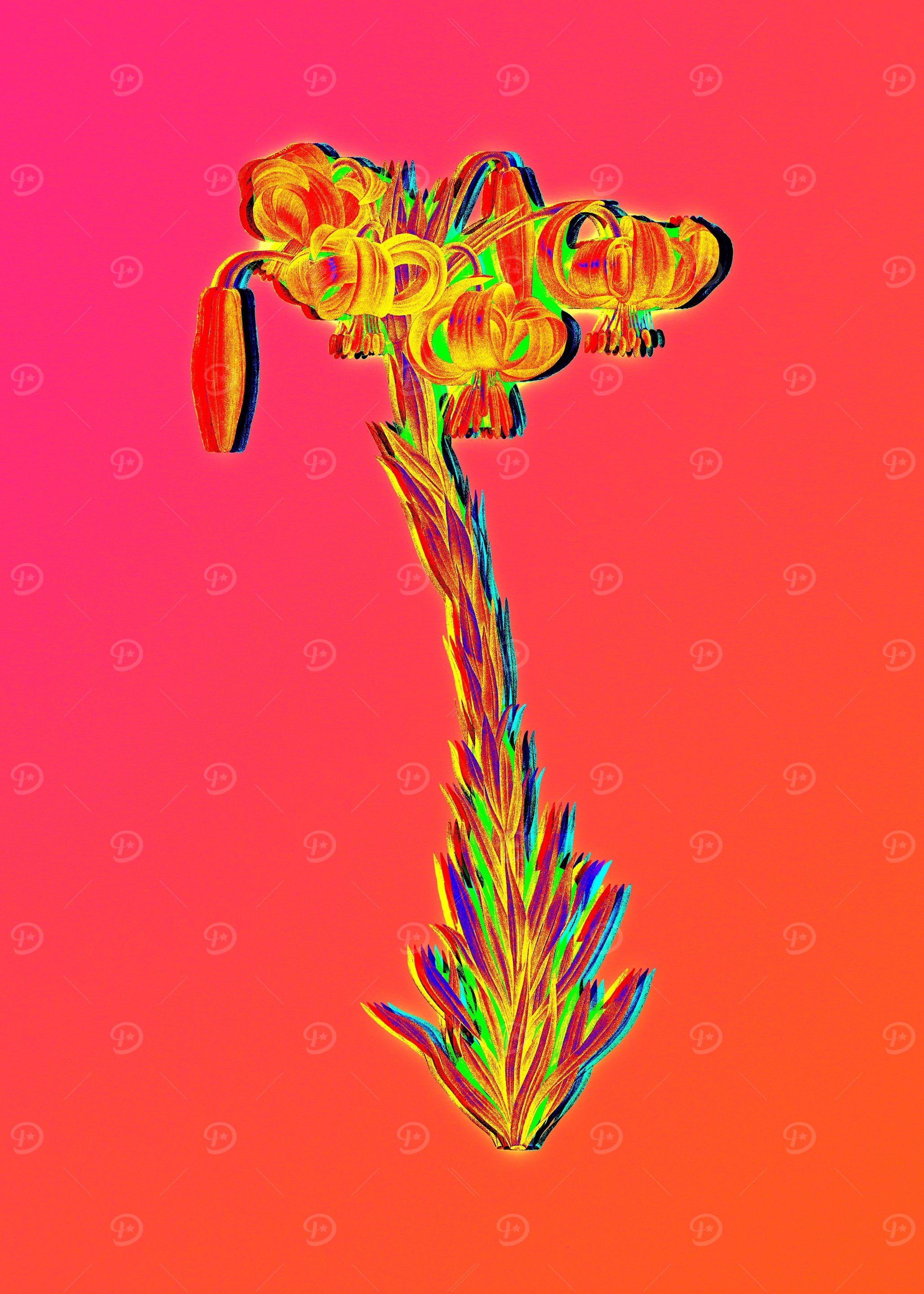Neon Flora Illustration