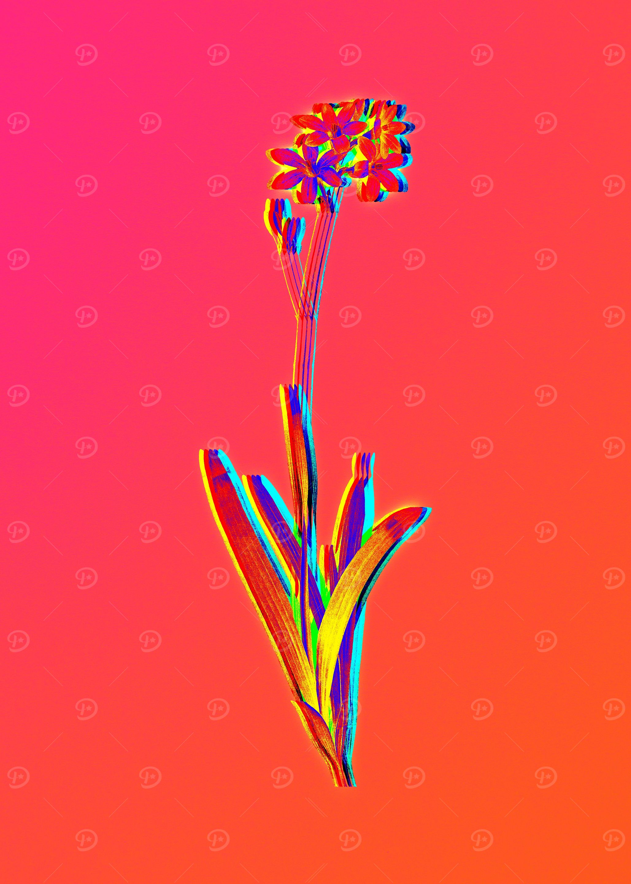 Neon Flowers Illustration