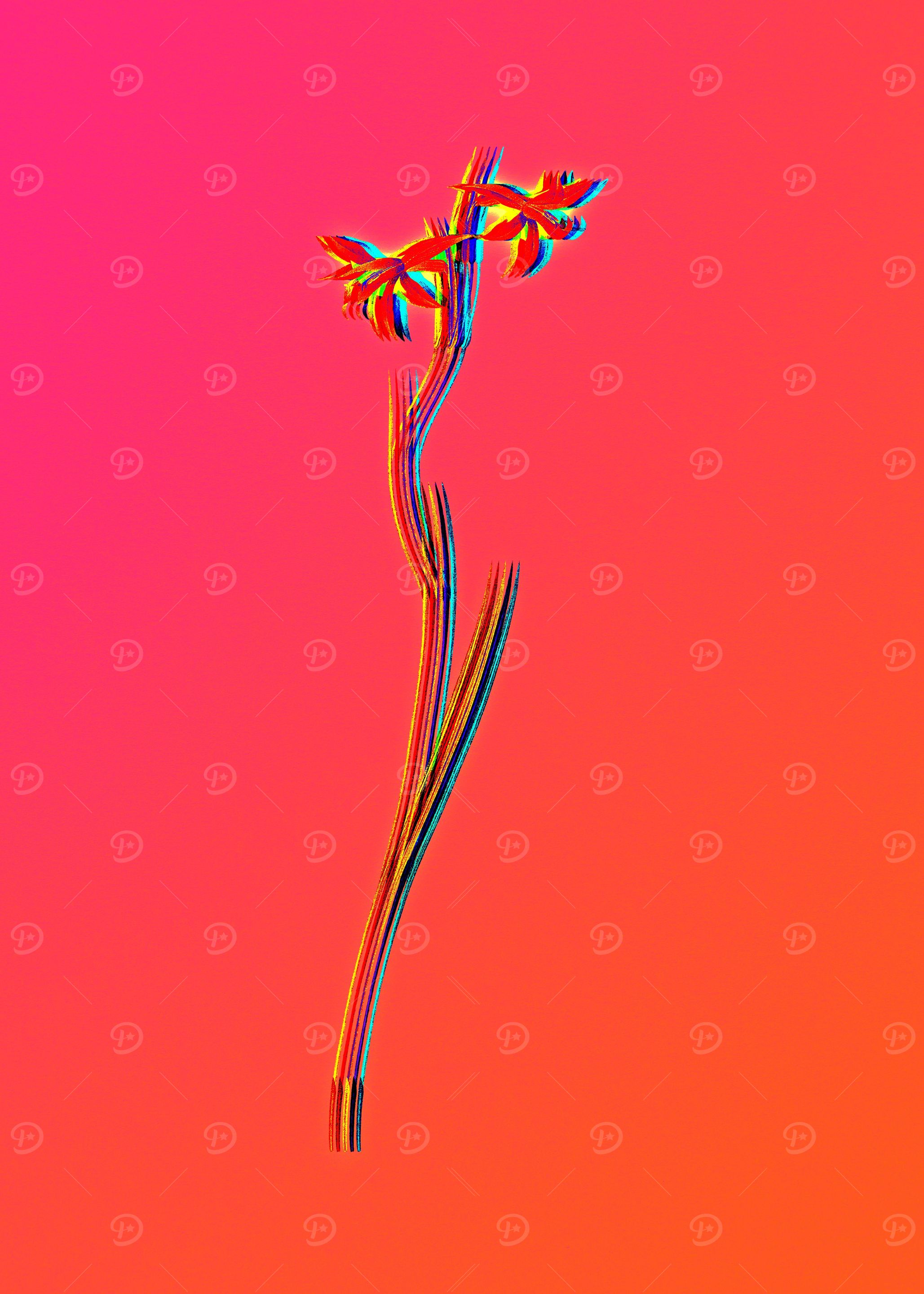Neon Flower Illustration
