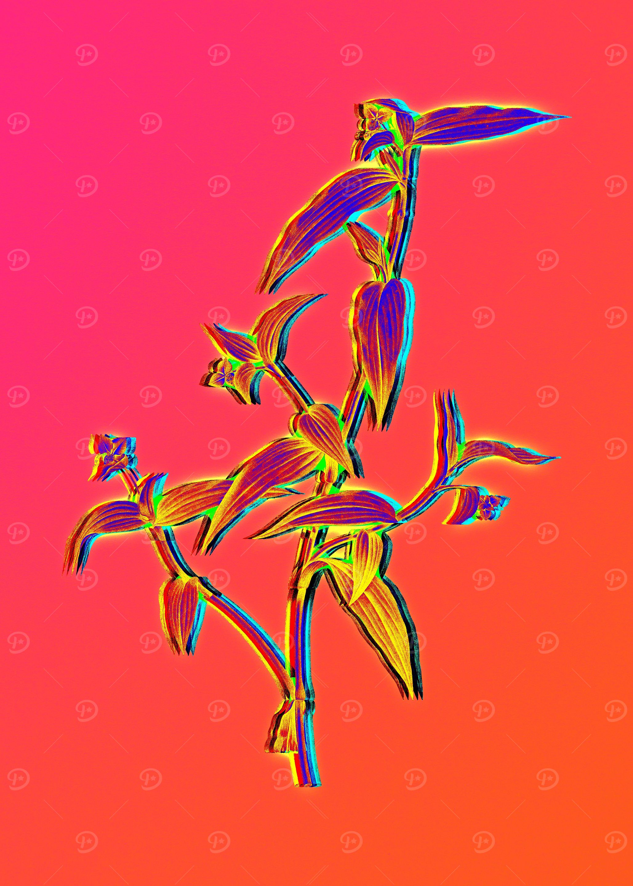 Neon Flower Illustration