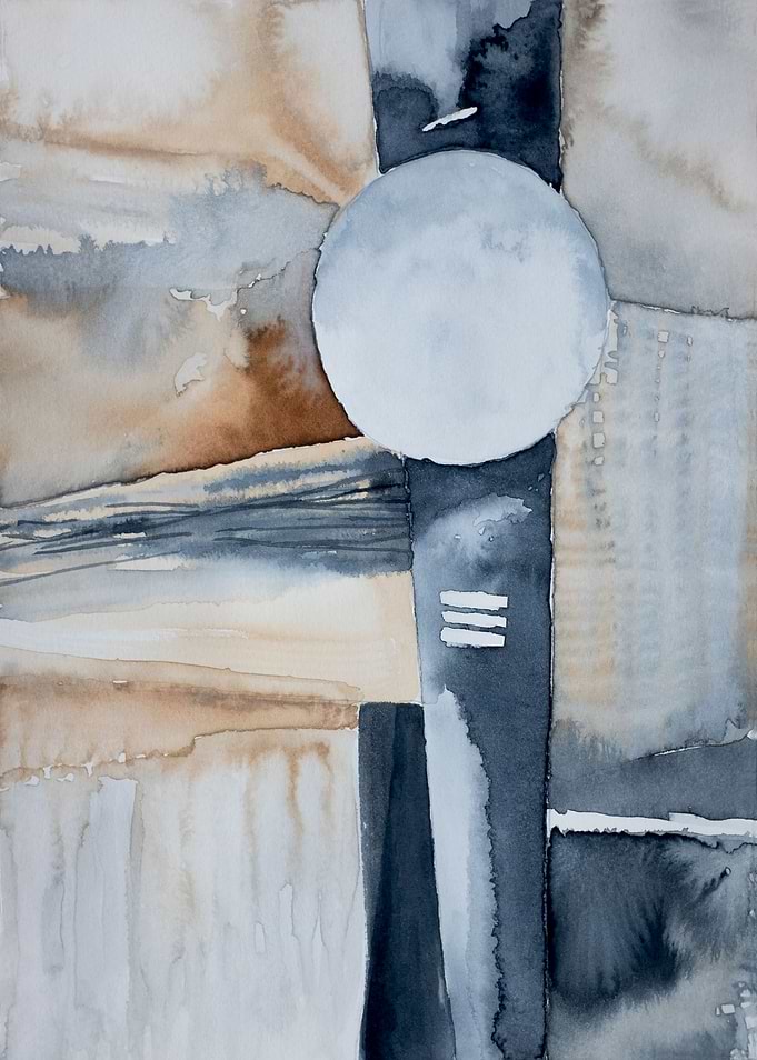 Navy beige abstract