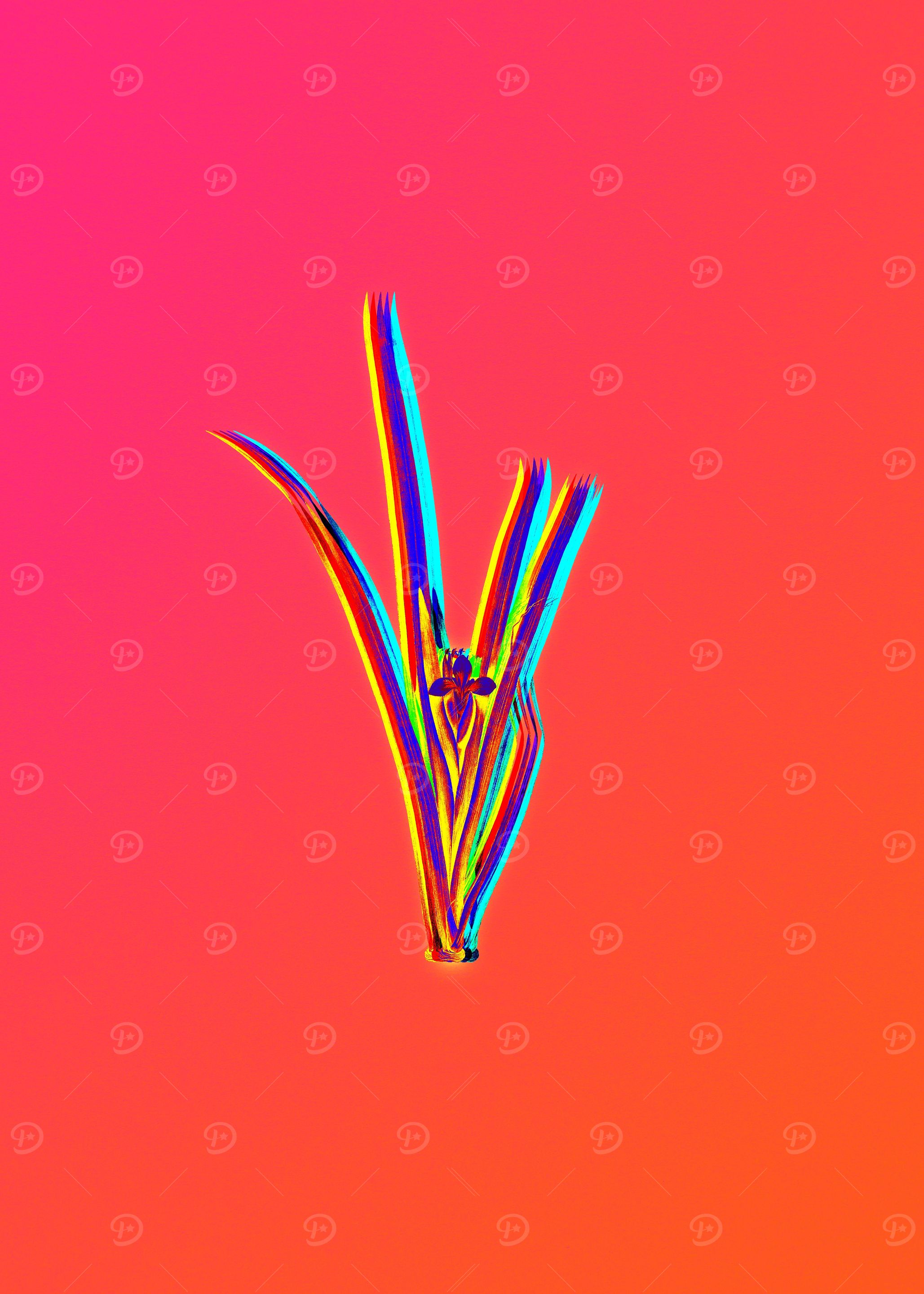 Neon Flower Illustration