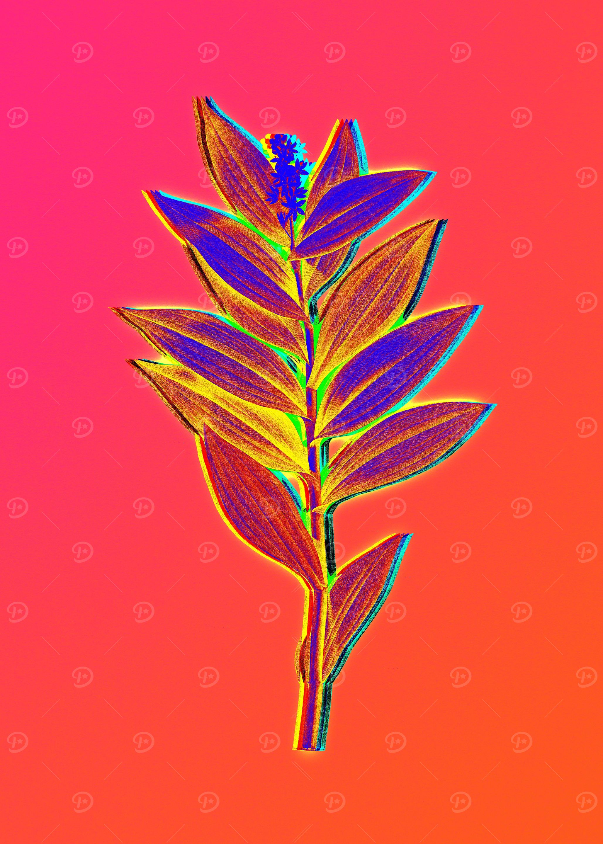 Neon Flower Illustration