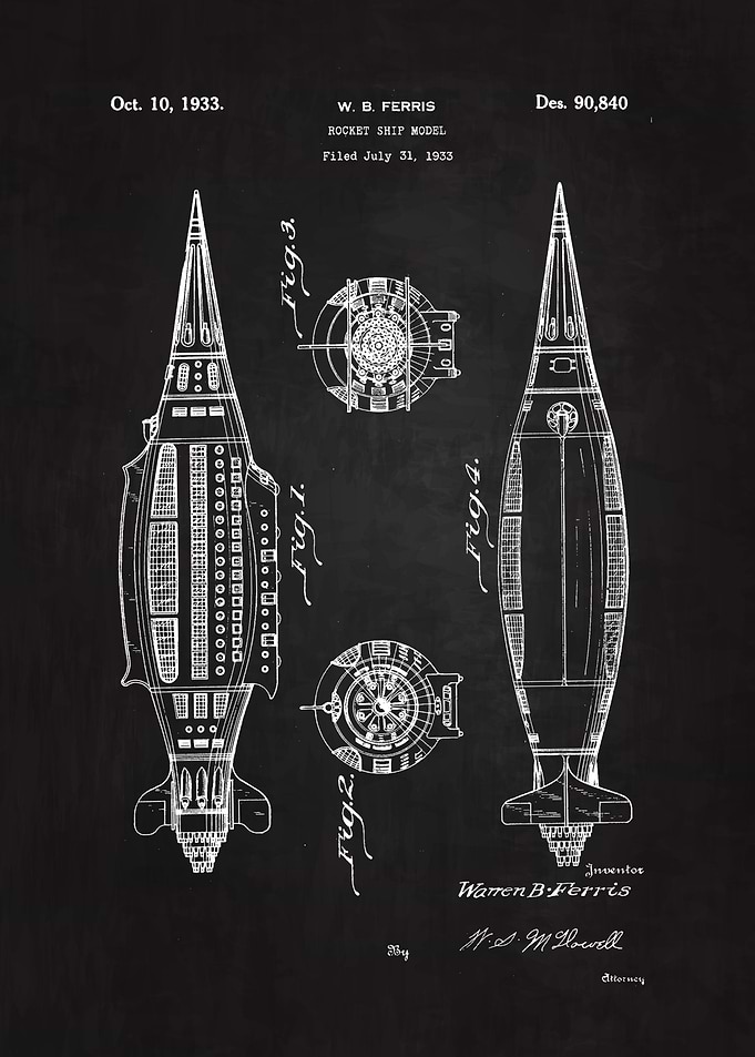 1933 Rocket Ship Patent