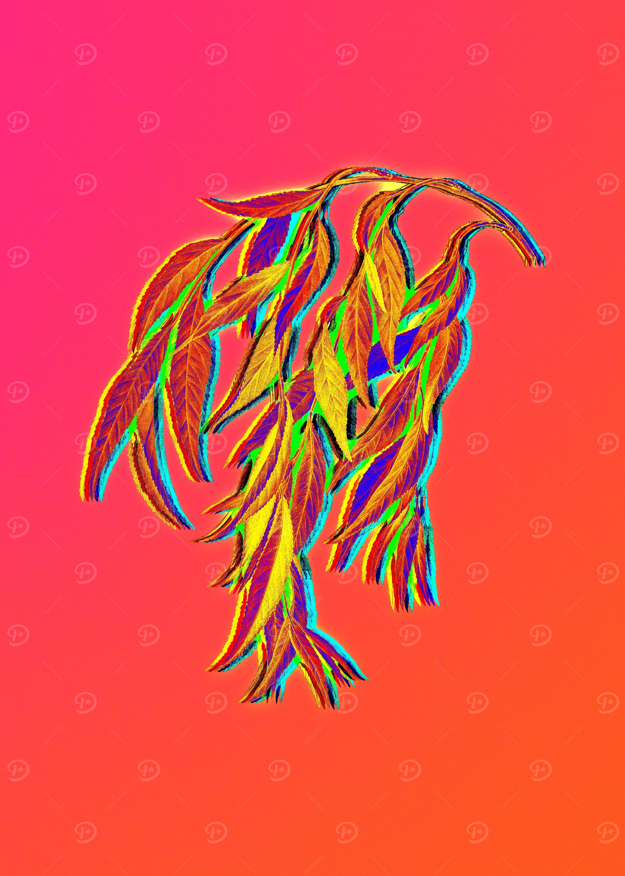Neon Flower Illustration