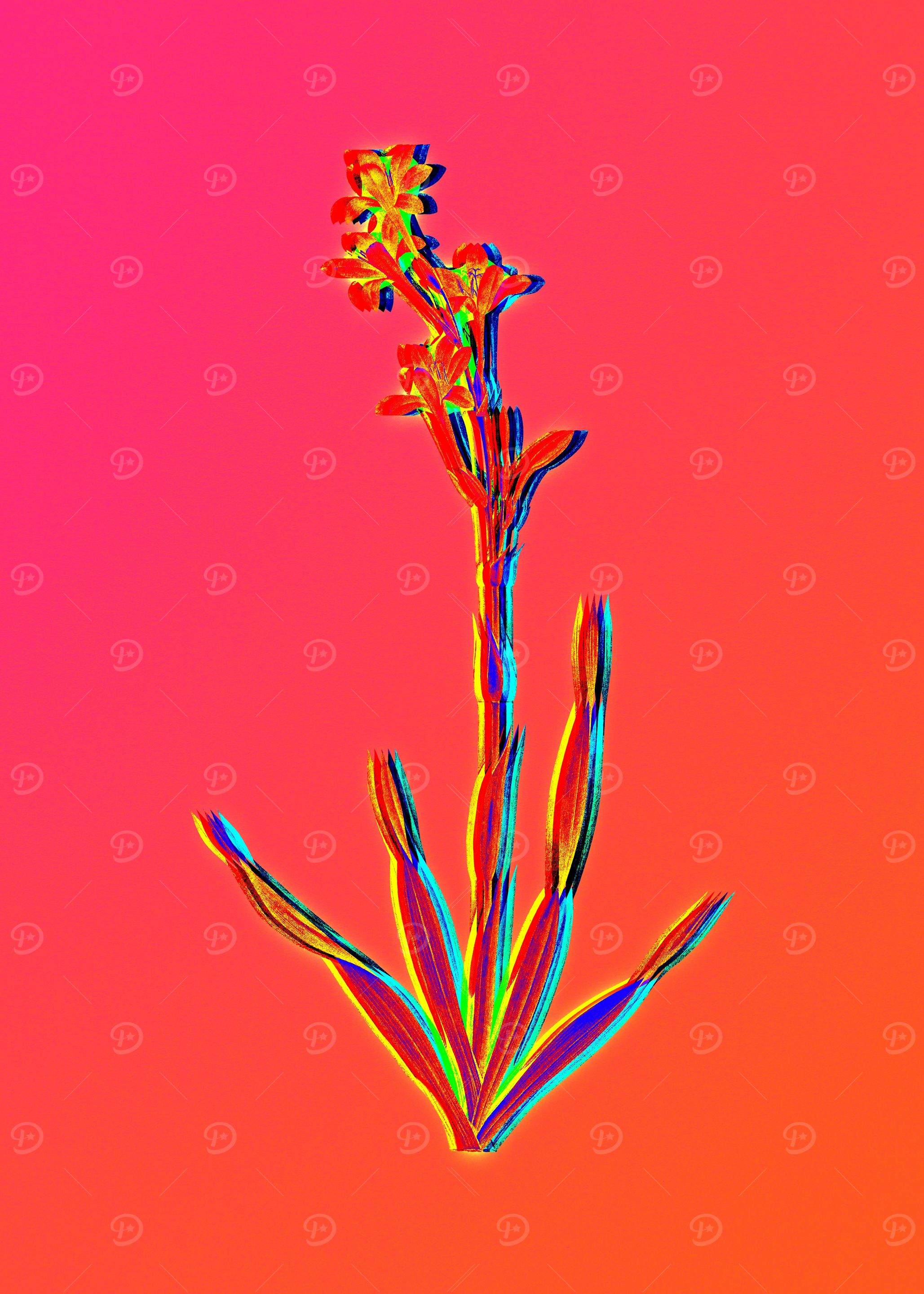 Neon Botanicals Drawing