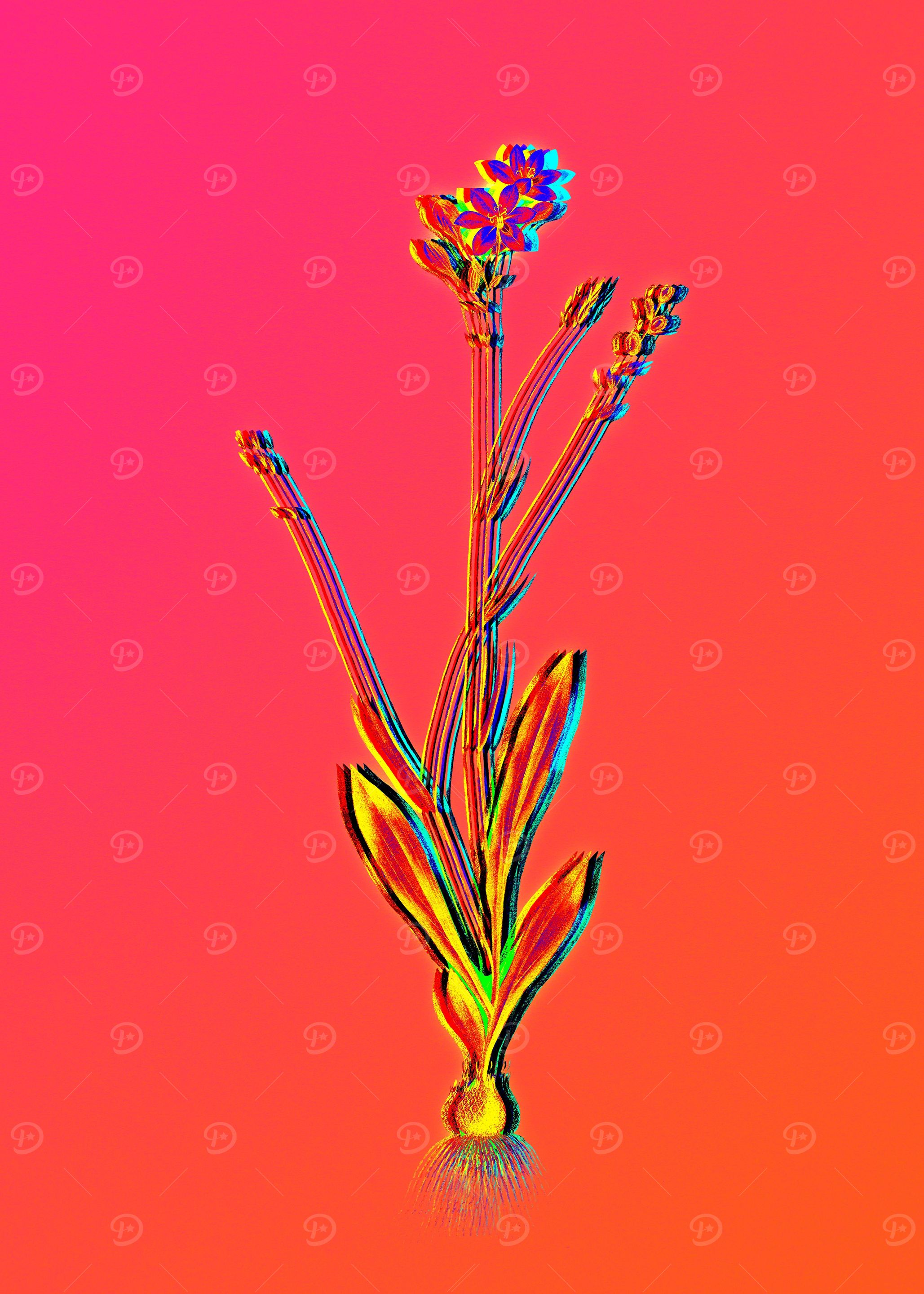 Neon Flower Illustration