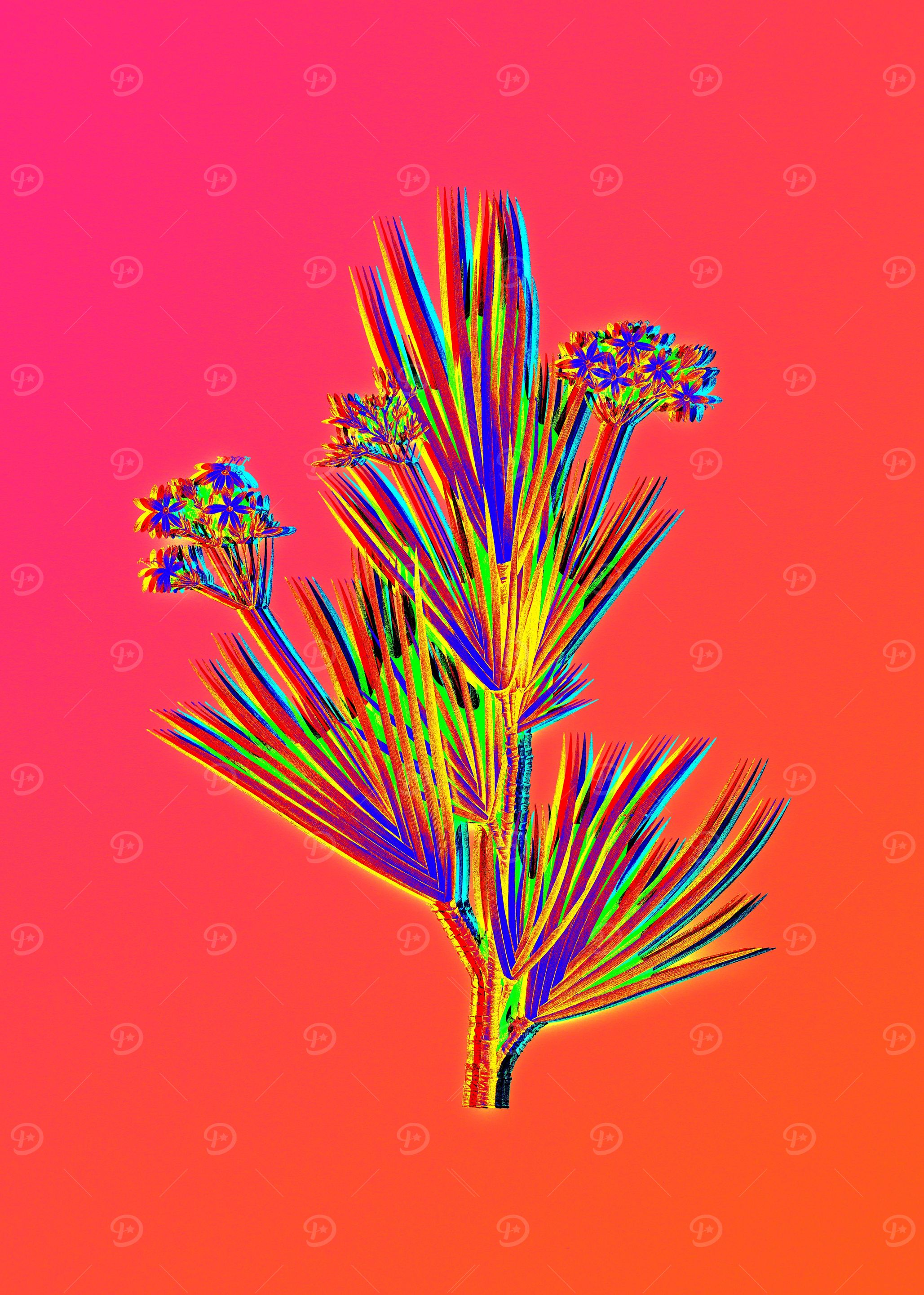 Neon Botanicals Drawing