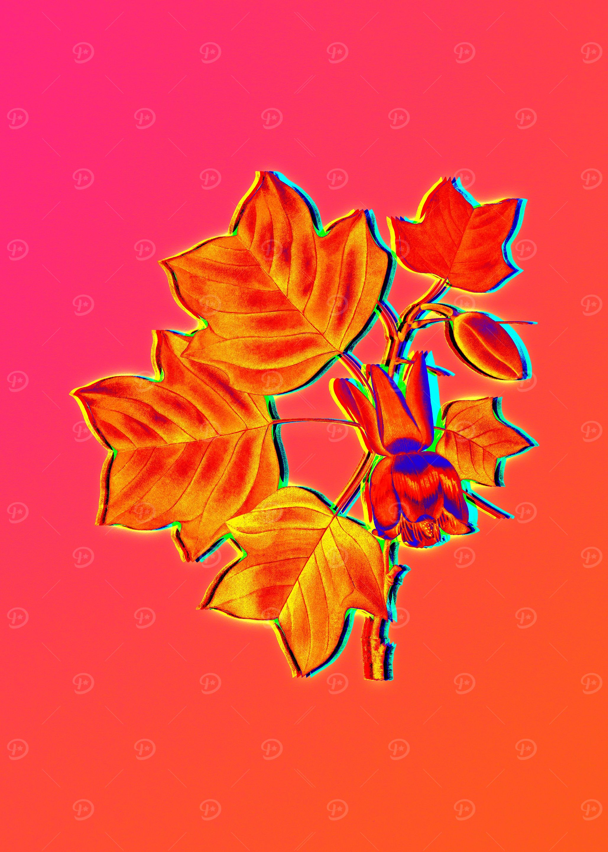 Neon Floral Illustration