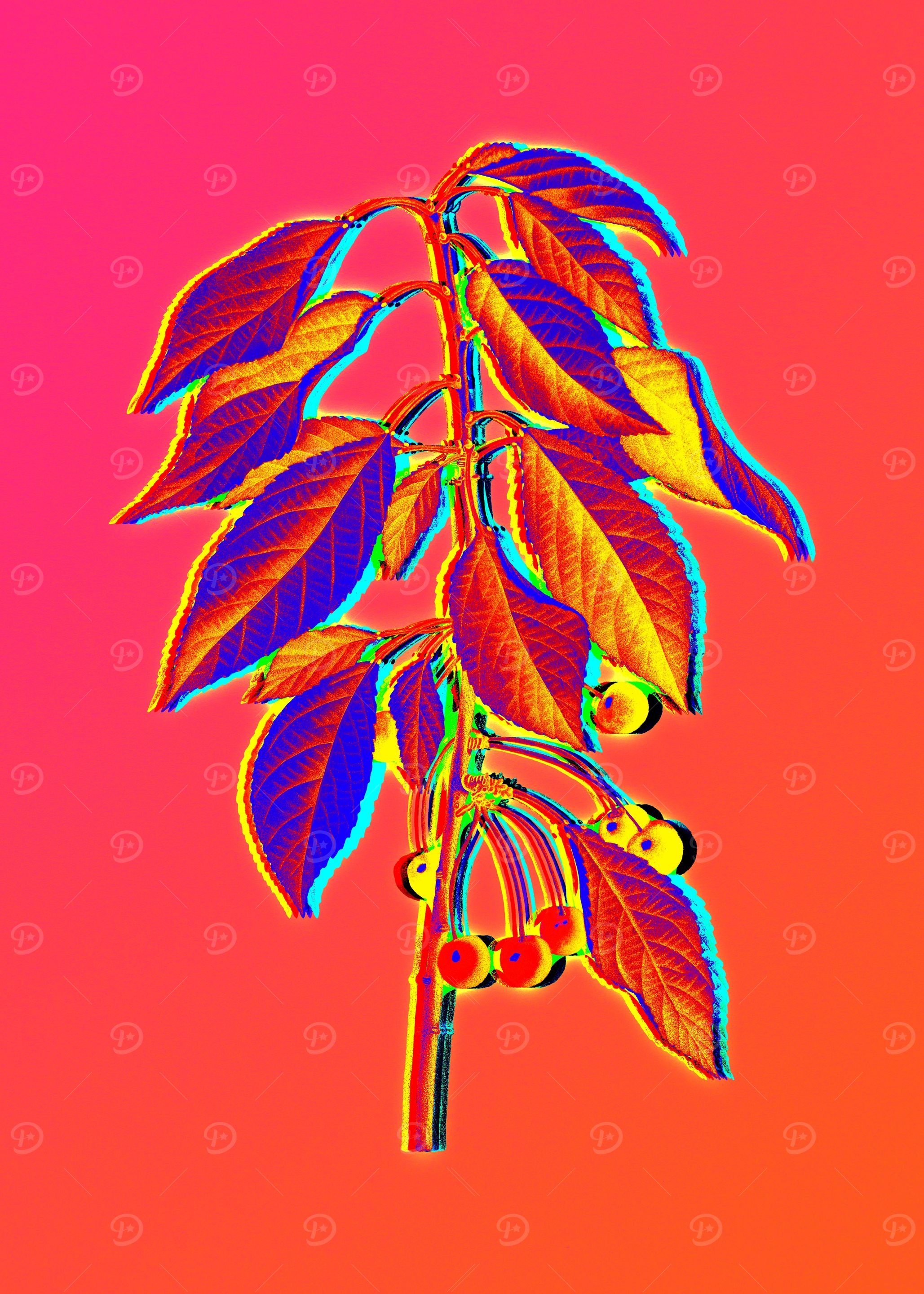 Neon Flower Illustration